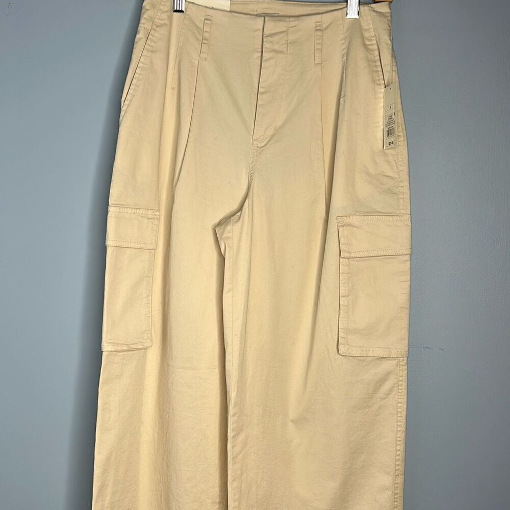 A New Day Cream Wide Leg Trouser Cargo Pants Highest rise Sz 4